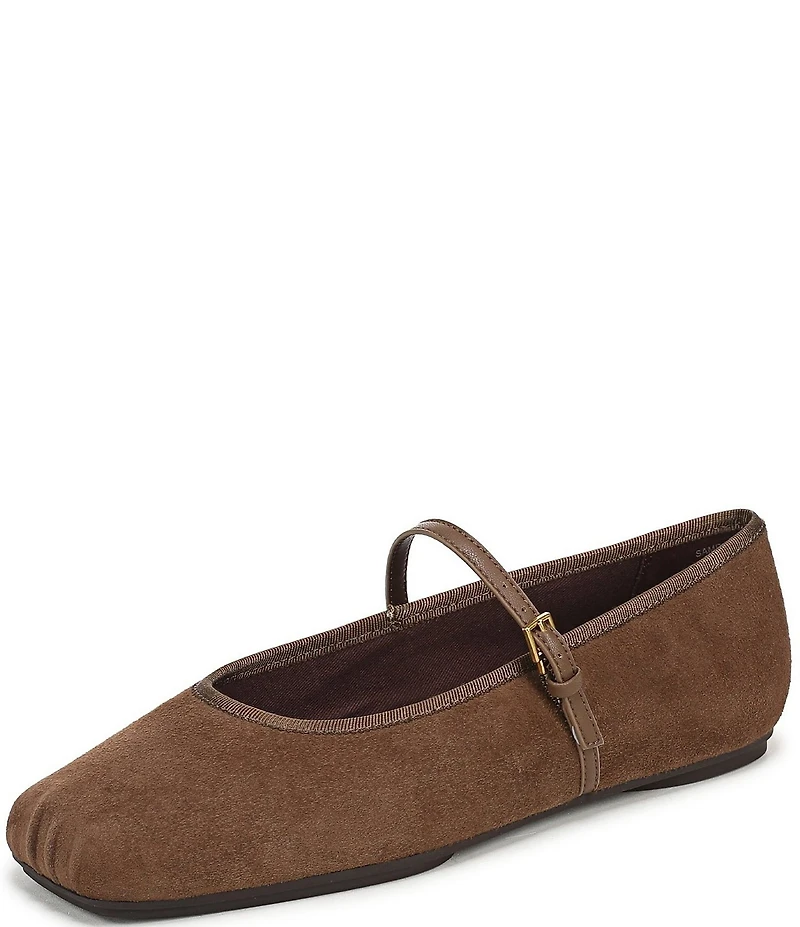 Franco Sarto Oriel Suede Square Toe Mary Jane Ballerina Flats