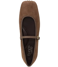 Franco Sarto Oriel Suede Square Toe Mary Jane Ballerina Flats