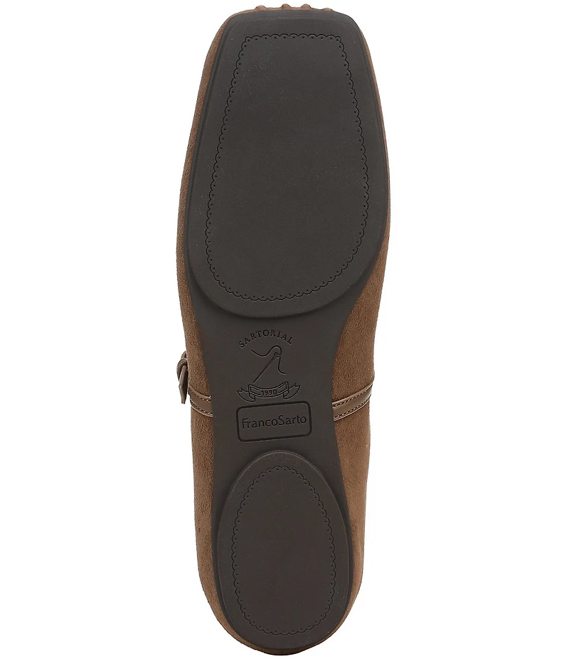Franco Sarto Oriel Suede Square Toe Mary Jane Ballerina Flats