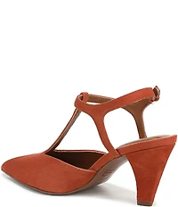 Franco Sarto Ovett Suede T-Strap Pumps