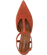 Franco Sarto Ovett Suede T-Strap Pumps