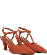 Franco Sarto Ovett Suede T-Strap Pumps