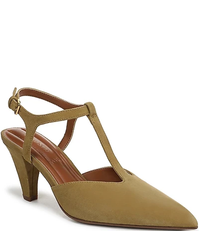 Franco Sarto Ovett Suede T-Strap Pumps