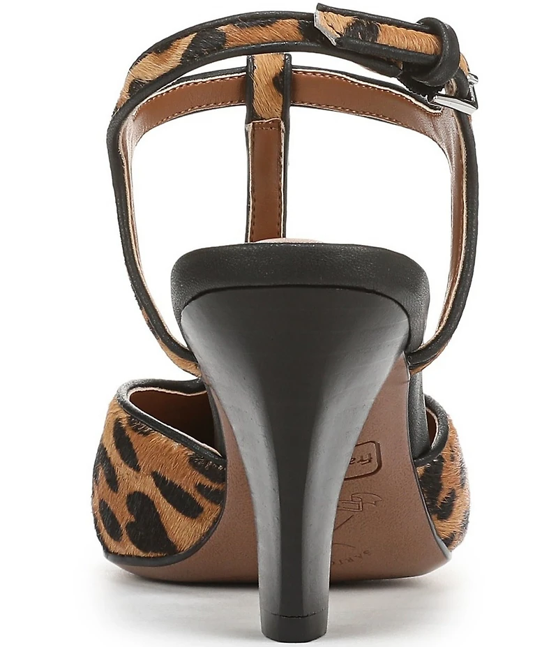 Franco Sarto Ovett2 Leopard Print Calf Hair T-Strap Pumps