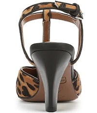 Franco Sarto Ovett2 Leopard Print Calf Hair T-Strap Pumps