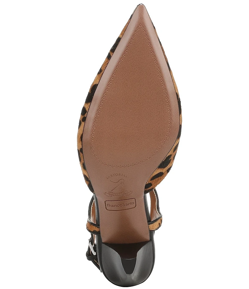 Franco Sarto Ovett2 Leopard Print Calf Hair T-Strap Pumps