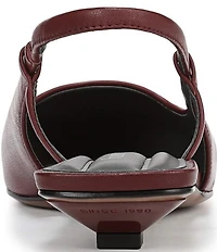 Franco Sarto Palmira Leather Kitten Heel Slingback Flats