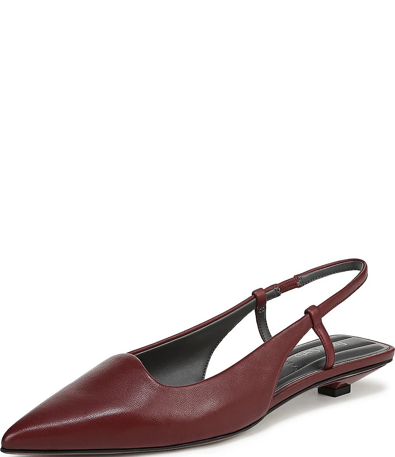 Franco Sarto Palmira Leather Kitten Heel Slingback Flats