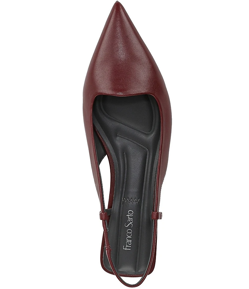 Franco Sarto Palmira Leather Kitten Heel Slingback Flats