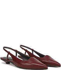 Franco Sarto Palmira Leather Kitten Heel Slingback Flats