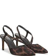 Franco Sarto Peyton Leopard Print Slingback Dress Pumps