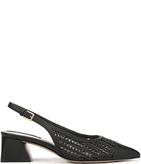 Franco Sarto Racer 9 Raffia Cap Toe Block Heel Sling Pumps