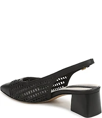 Franco Sarto Racer 9 Raffia Cap Toe Block Heel Sling Pumps