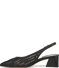 Franco Sarto Racer 9 Raffia Cap Toe Block Heel Sling Pumps