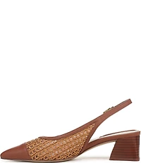 Franco Sarto Racer 9 Raffia Cap Toe Block Heel Sling Pumps