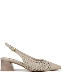Franco Sarto Racer 9 Raffia Cap Toe Block Heel Sling Pumps