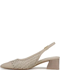 Franco Sarto Racer 9 Raffia Cap Toe Block Heel Sling Pumps