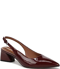 Franco Sarto Racer Patent Slingback Block Heel Pumps
