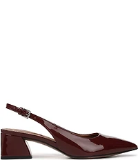 Franco Sarto Racer Patent Slingback Block Heel Pumps