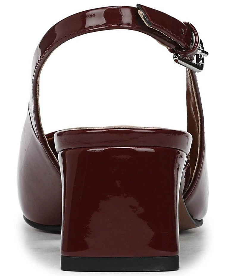 Franco Sarto Racer Patent Slingback Block Heel Pumps