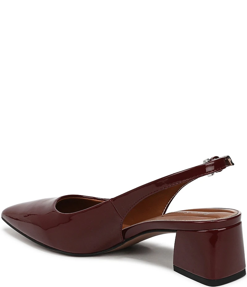 Franco Sarto Racer Patent Slingback Block Heel Pumps