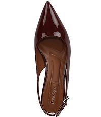 Franco Sarto Racer Patent Slingback Block Heel Pumps