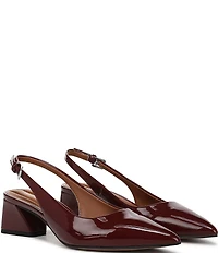 Franco Sarto Racer Patent Slingback Block Heel Pumps