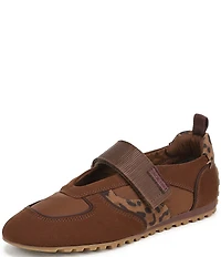 Franco Sarto Raina Leopard Print Accent Hook-and-Loop Sneakers