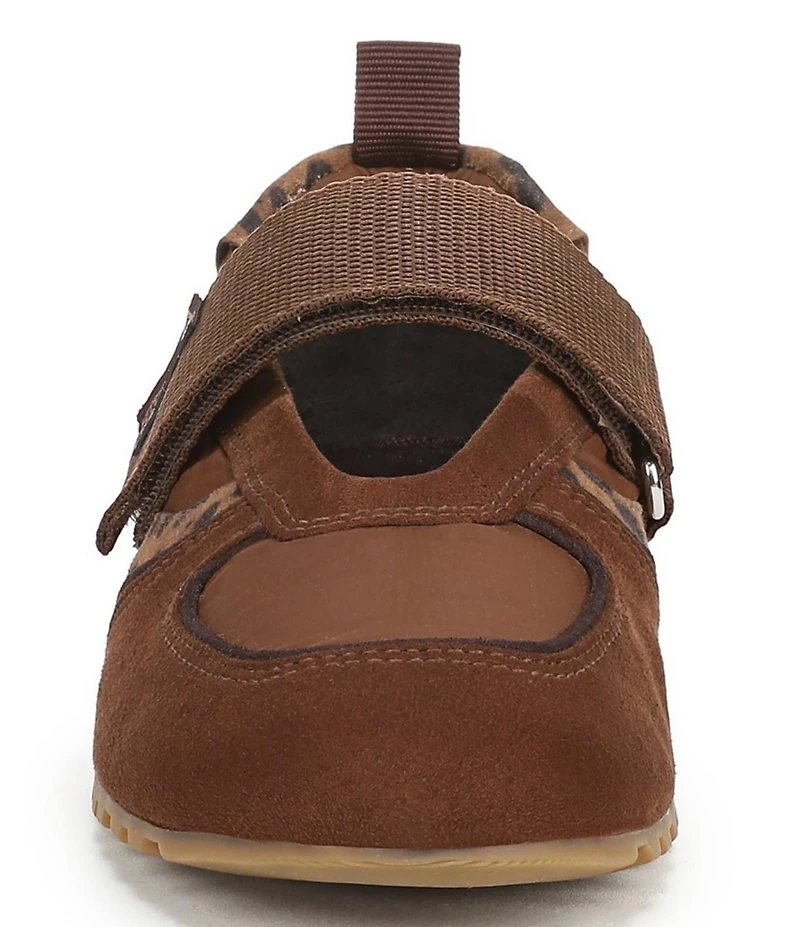 Franco Sarto Raina Leopard Print Accent Hook-and-Loop Sneakers
