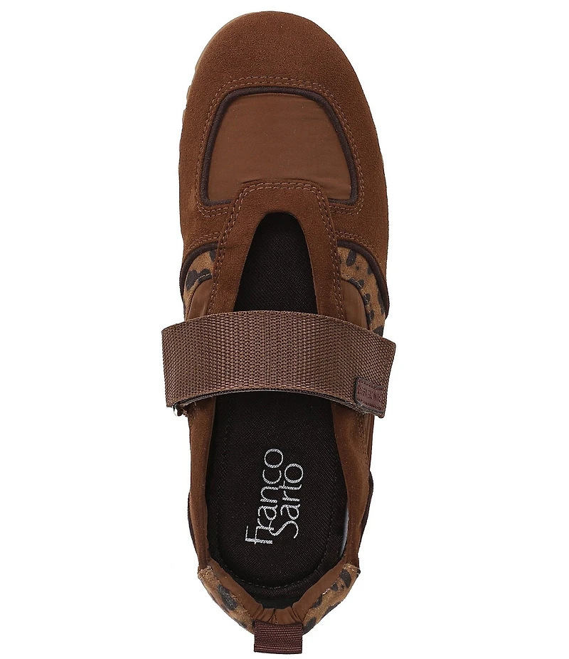 Franco Sarto Raina Leopard Print Accent Hook-and-Loop Sneakers