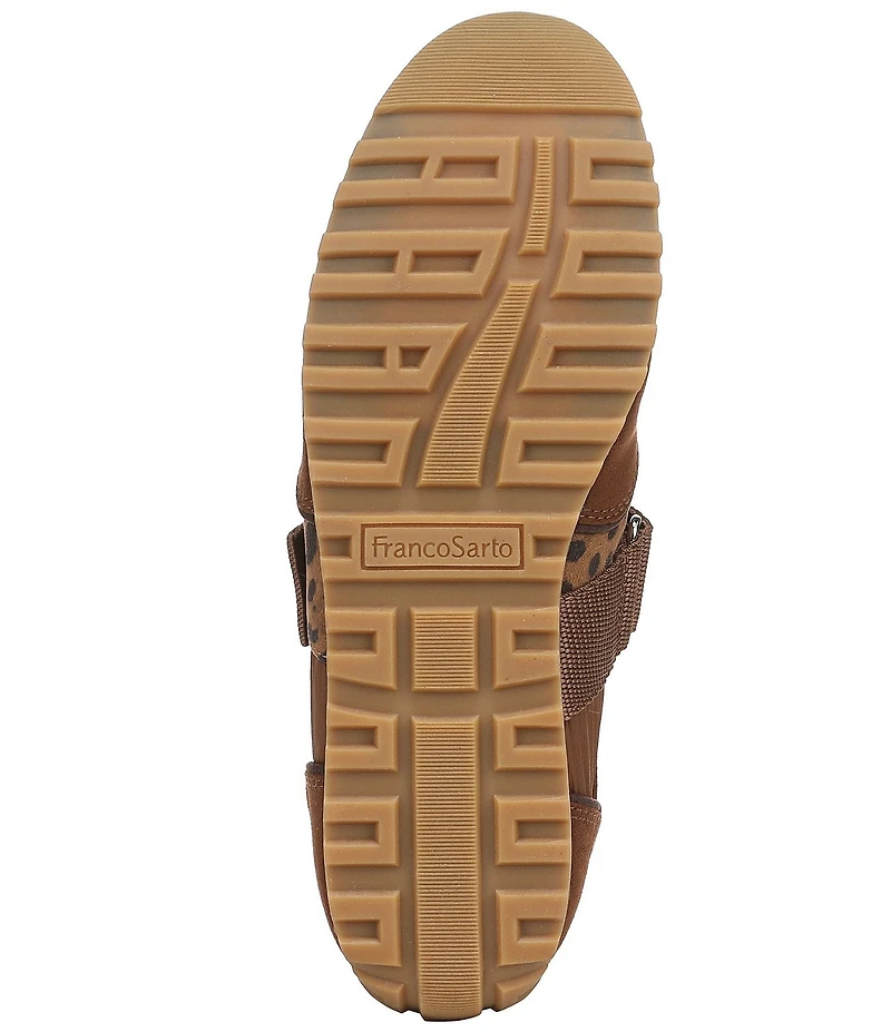 Franco Sarto Raina Leopard Print Accent Hook-and-Loop Sneakers