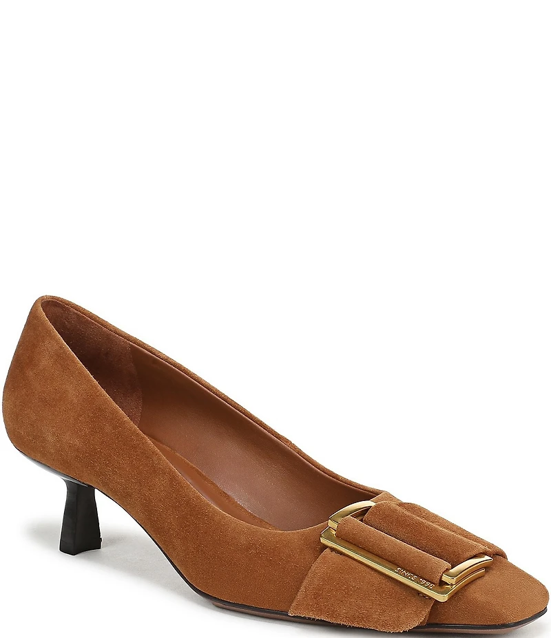 Franco Sarto Rainey Suede Buckle Ornament Strap Pumps