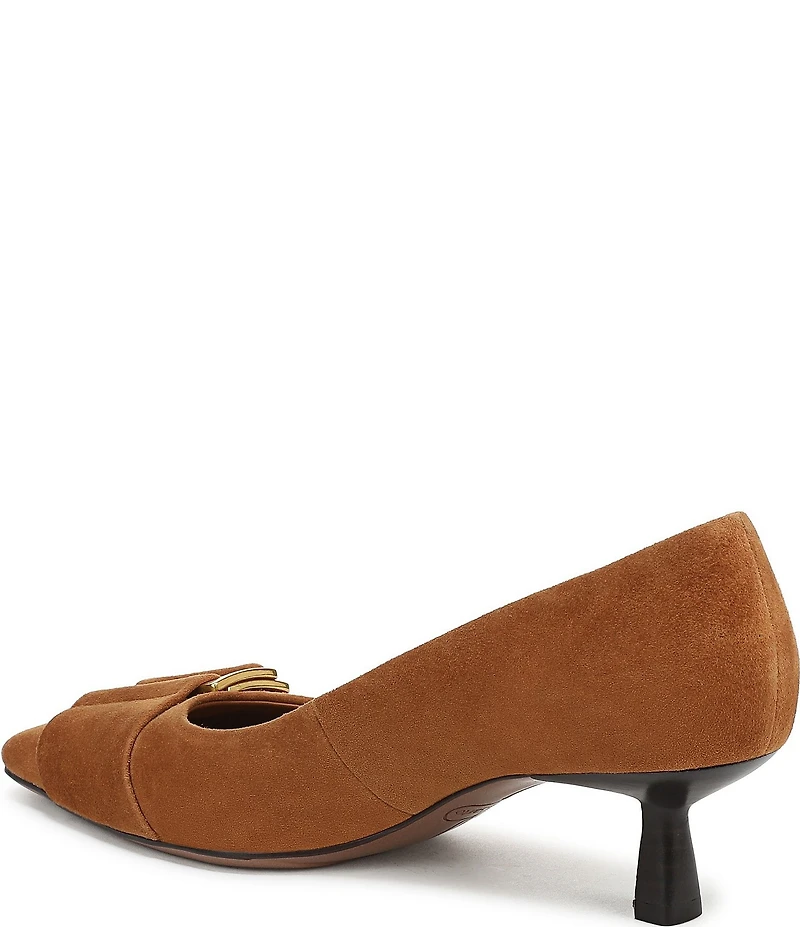 Franco Sarto Rainey Suede Buckle Ornament Strap Pumps
