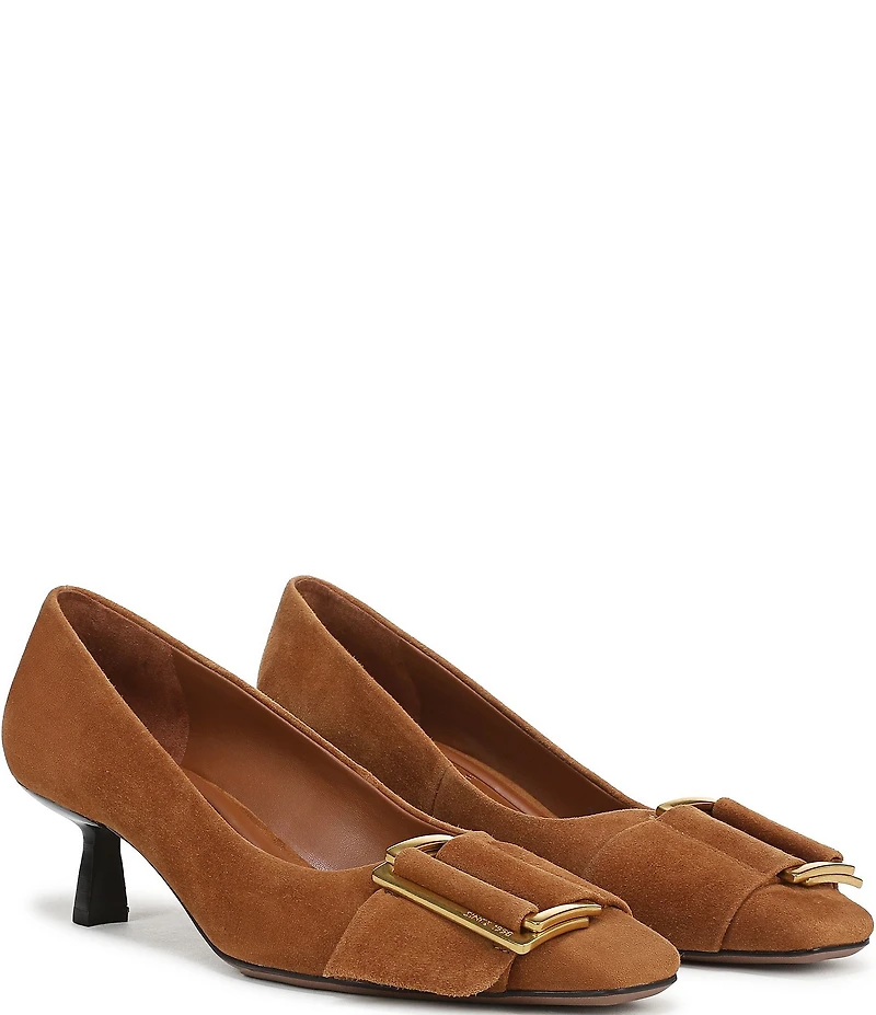 Franco Sarto Rainey Suede Buckle Ornament Strap Pumps