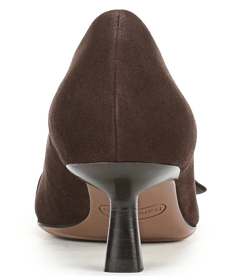 Franco Sarto Rainey Suede Buckle Strap Snip Toe Kitten Heel Pumps