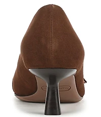 Franco Sarto Rainey Suede Buckle Strap Snip Toe Kitten Heel Pumps