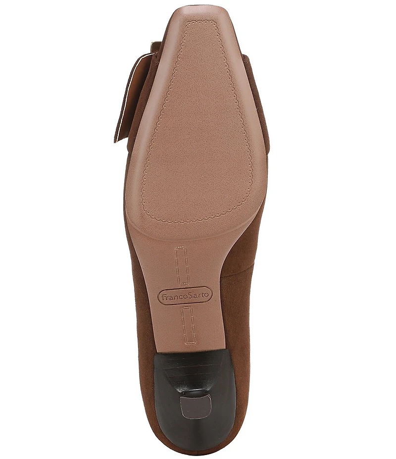 Franco Sarto Rainey Suede Buckle Strap Snip Toe Kitten Heel Pumps