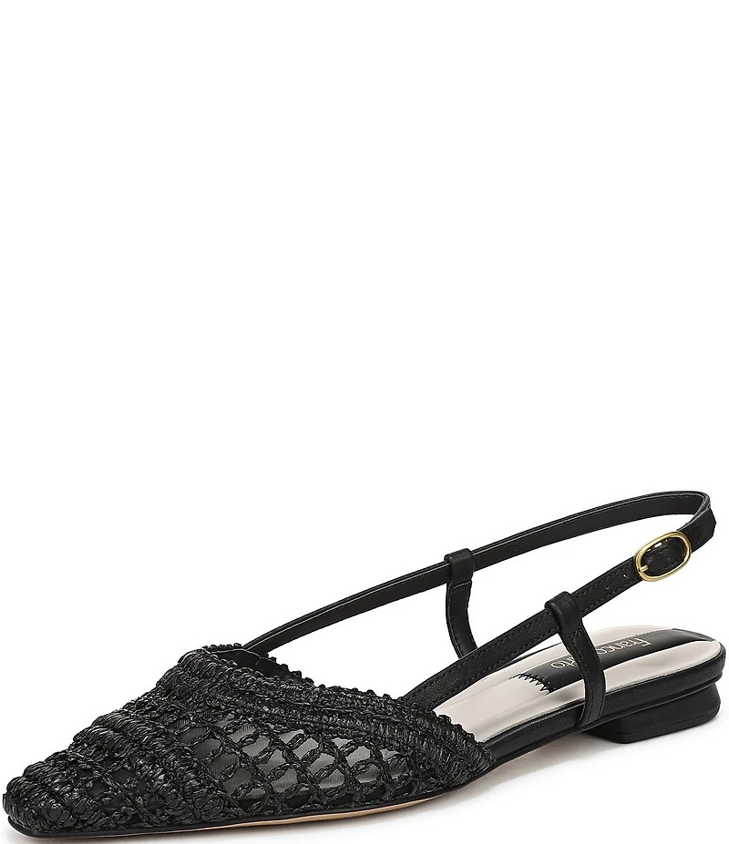 Franco Sarto Riona Woven Raffia Slingback Flats