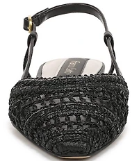 Franco Sarto Riona Woven Raffia Slingback Flats