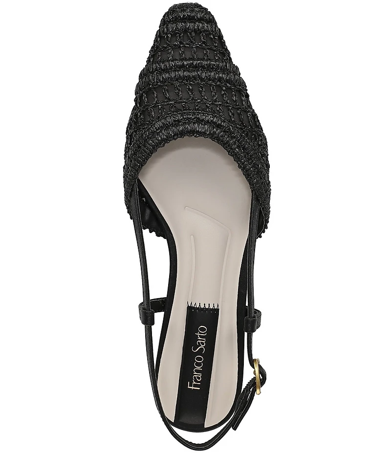 Franco Sarto Riona Woven Raffia Slingback Flats