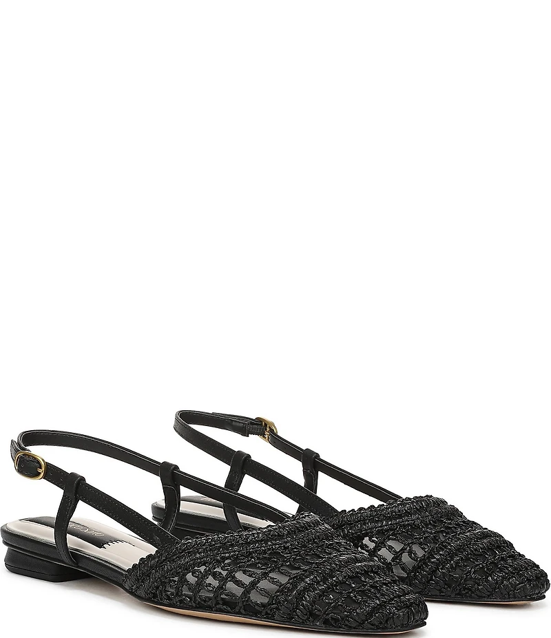 Franco Sarto Riona Woven Raffia Slingback Flats