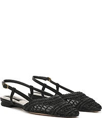 Franco Sarto Riona Woven Raffia Slingback Flats