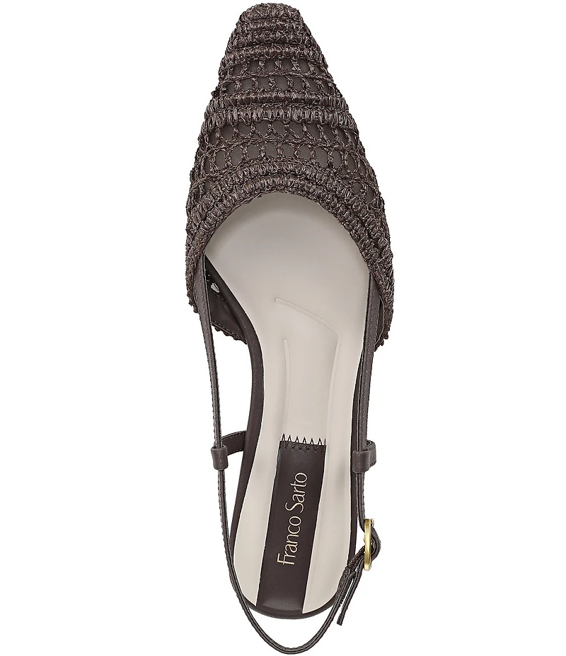 Franco Sarto Riona Woven Raffia Slingback Flats
