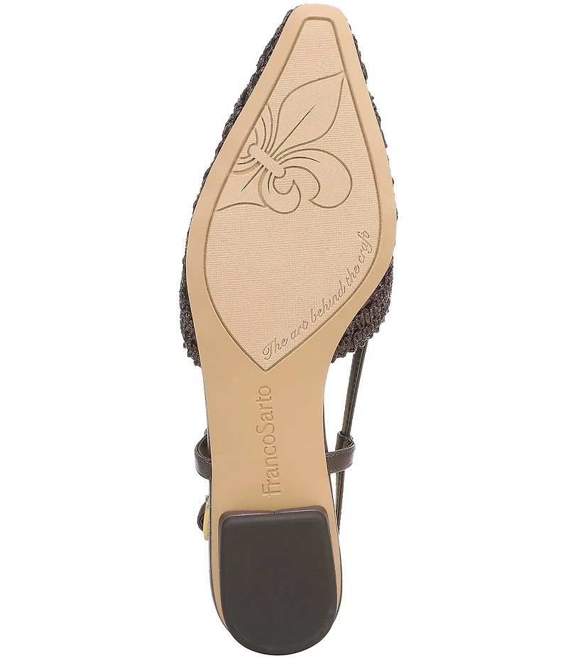 Franco Sarto Riona Woven Raffia Slingback Flats