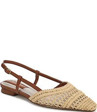 Franco Sarto Riona Woven Raffia Slingback Flats