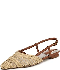 Franco Sarto Riona Woven Raffia Slingback Flats