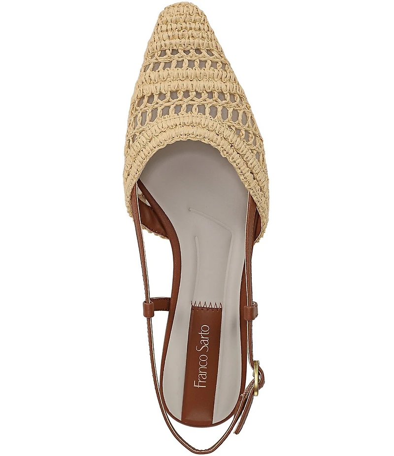 Franco Sarto Riona Woven Raffia Slingback Flats