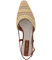 Franco Sarto Riona Woven Raffia Slingback Flats