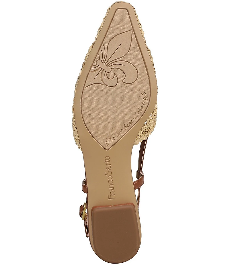Franco Sarto Riona Woven Raffia Slingback Flats