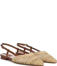 Franco Sarto Riona Woven Raffia Slingback Flats